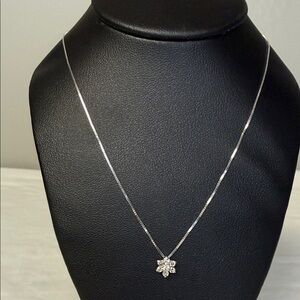✨ Diamond Flower Pendant Necklace | 10K White Gold | .20 cttw | 16” ✨